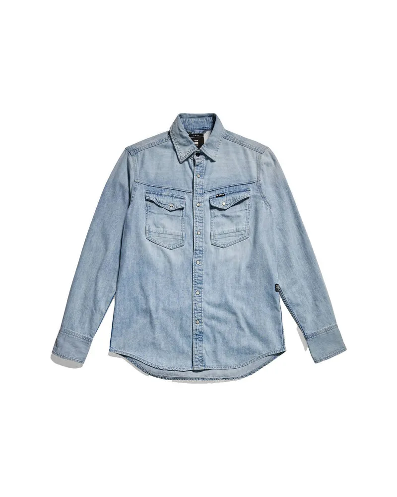 G-STAR RAW Herren Hemd Slim Fit Blau