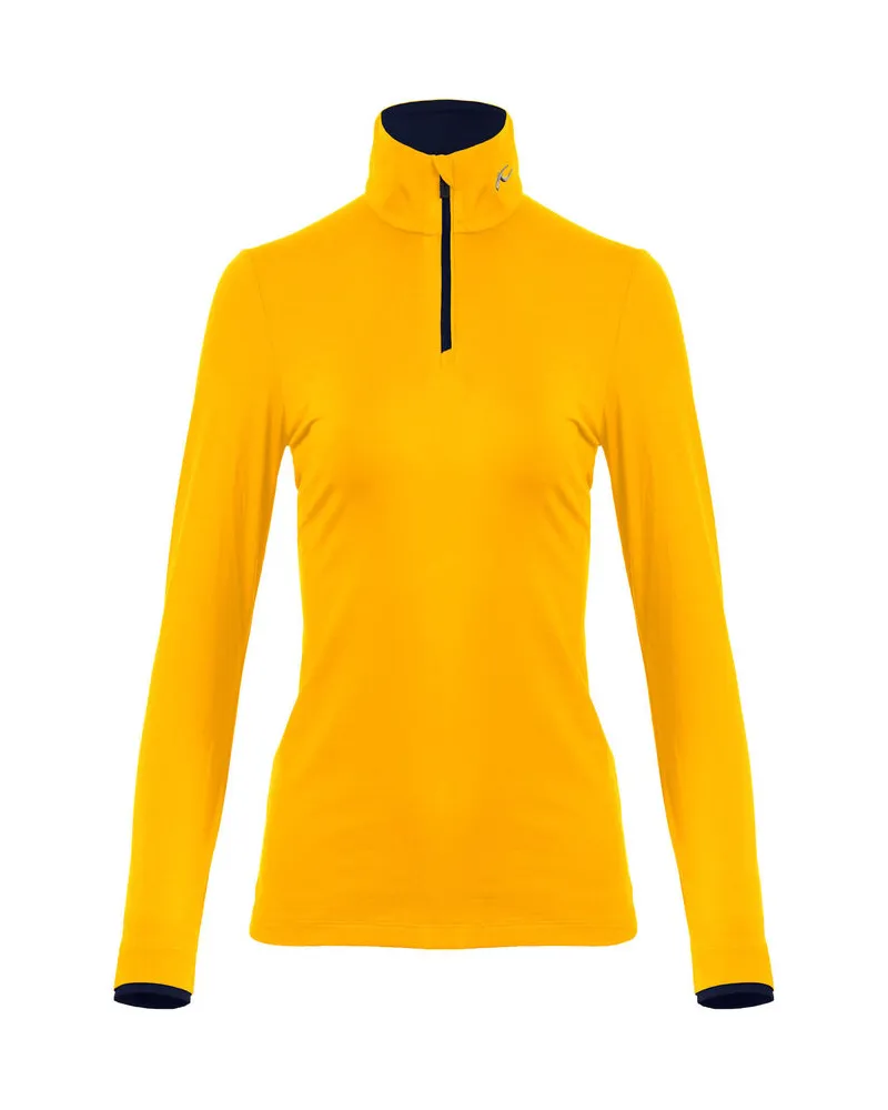 Kjus Damen Skishirt FEEL MIDLAYER HALF ZIP Langarm Orange