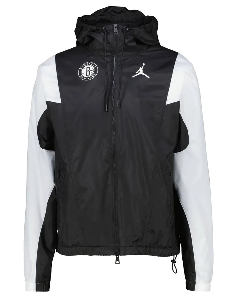 Nike Herren Basketballjacke NBA BROOKLYN NETS COURTSIDE Schwarz