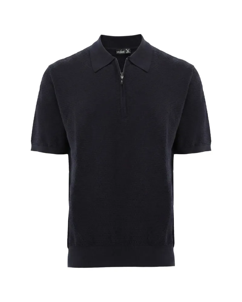 van Laack Herren Poloshirt mit Reißverschluss Marine