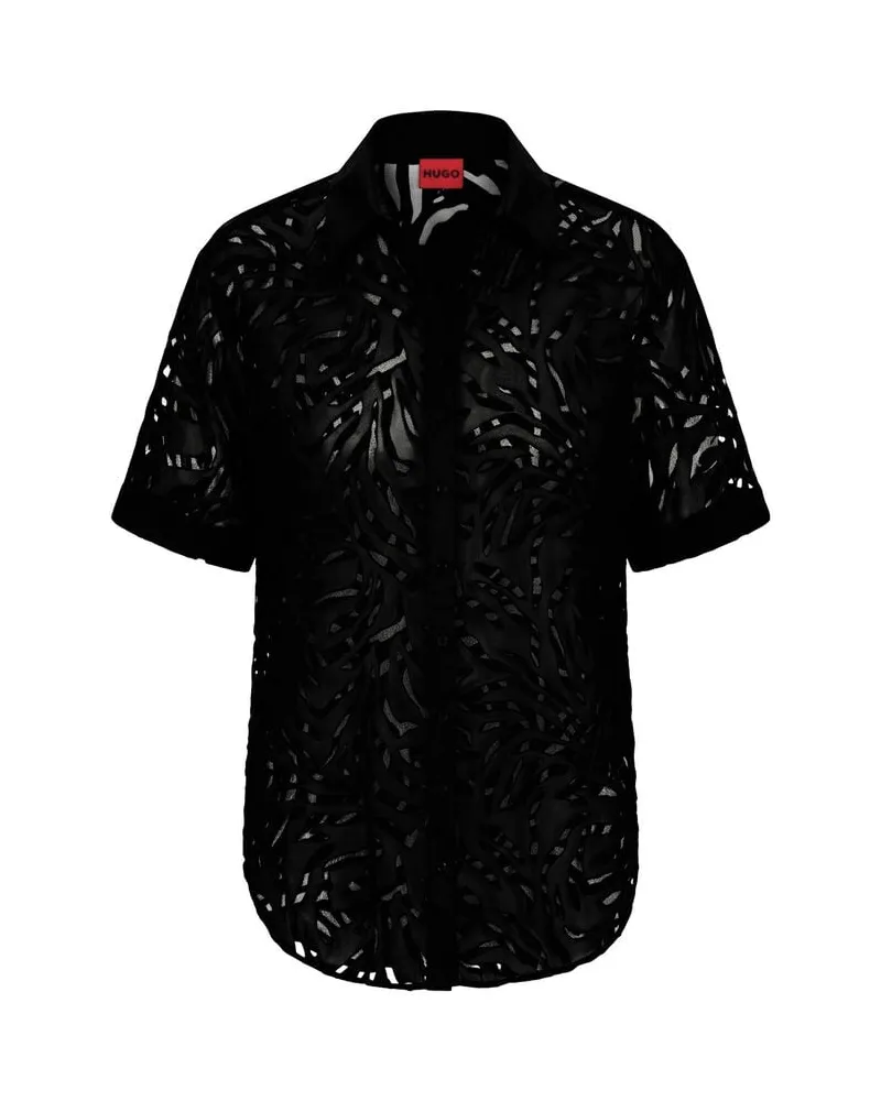 HUGO BOSS Damen Bluse EQUINOX Schwarz