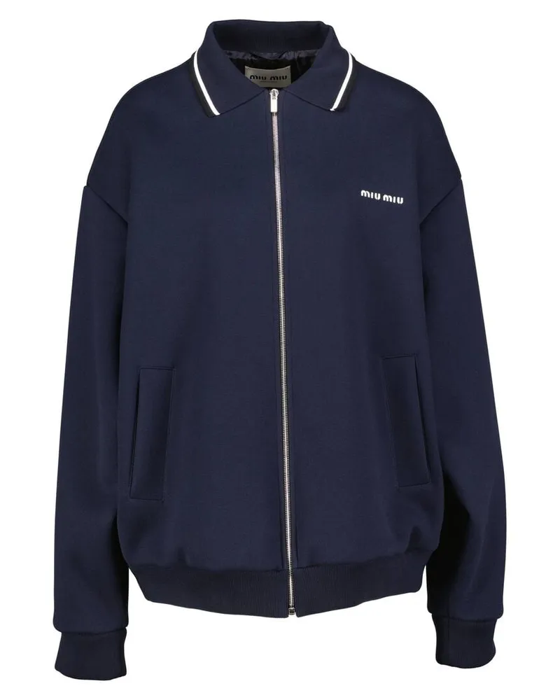 Miu Miu Damen Blouson aus Pique OUTERWEAR Marine