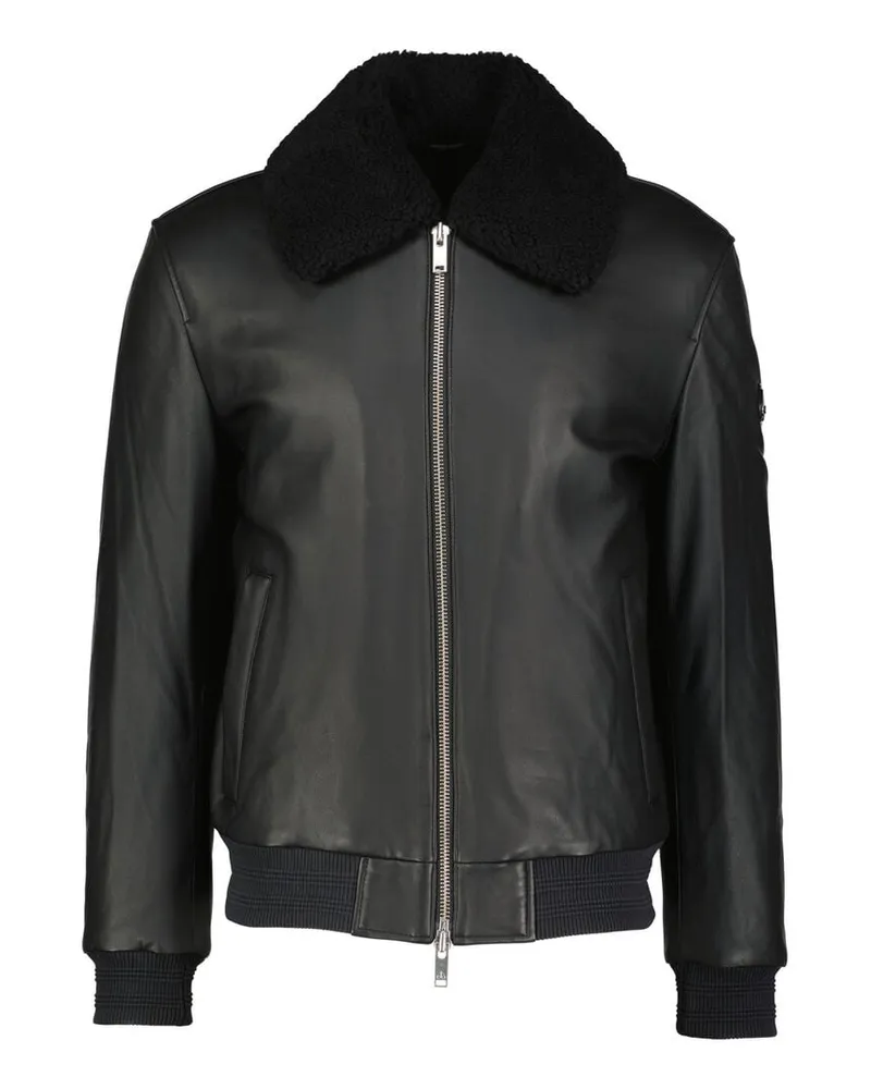 Moose Knuckles Herren Lederjacke TOBA BOMBER Black