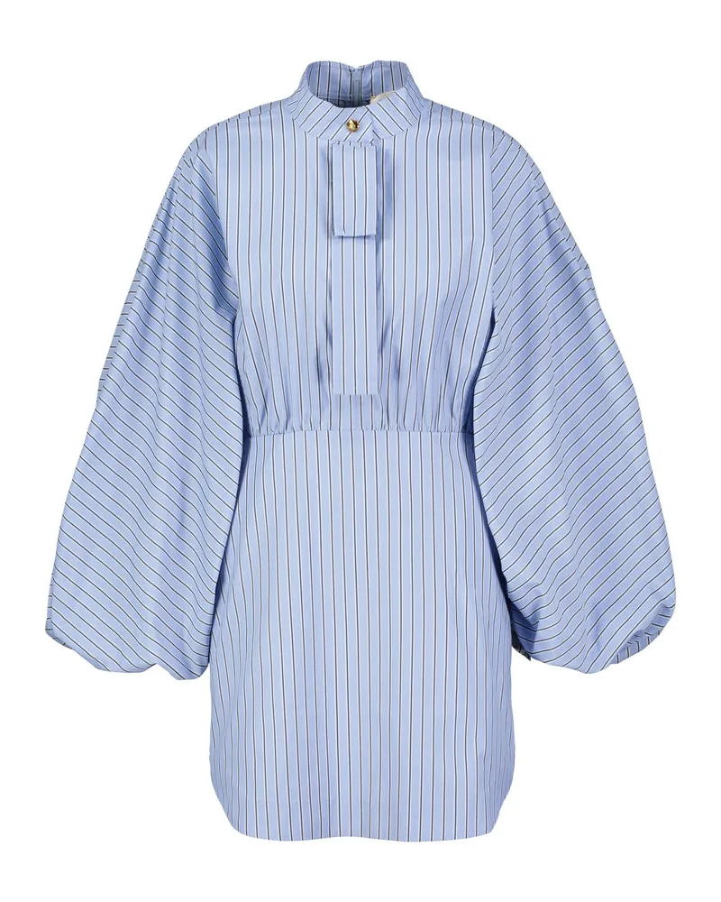 Zimmermann Damen Hemdblusenkleid mit Baumwolle Blau