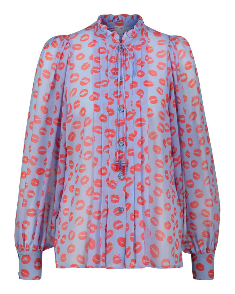 Maison Common Damen Seidenbluse Bleu