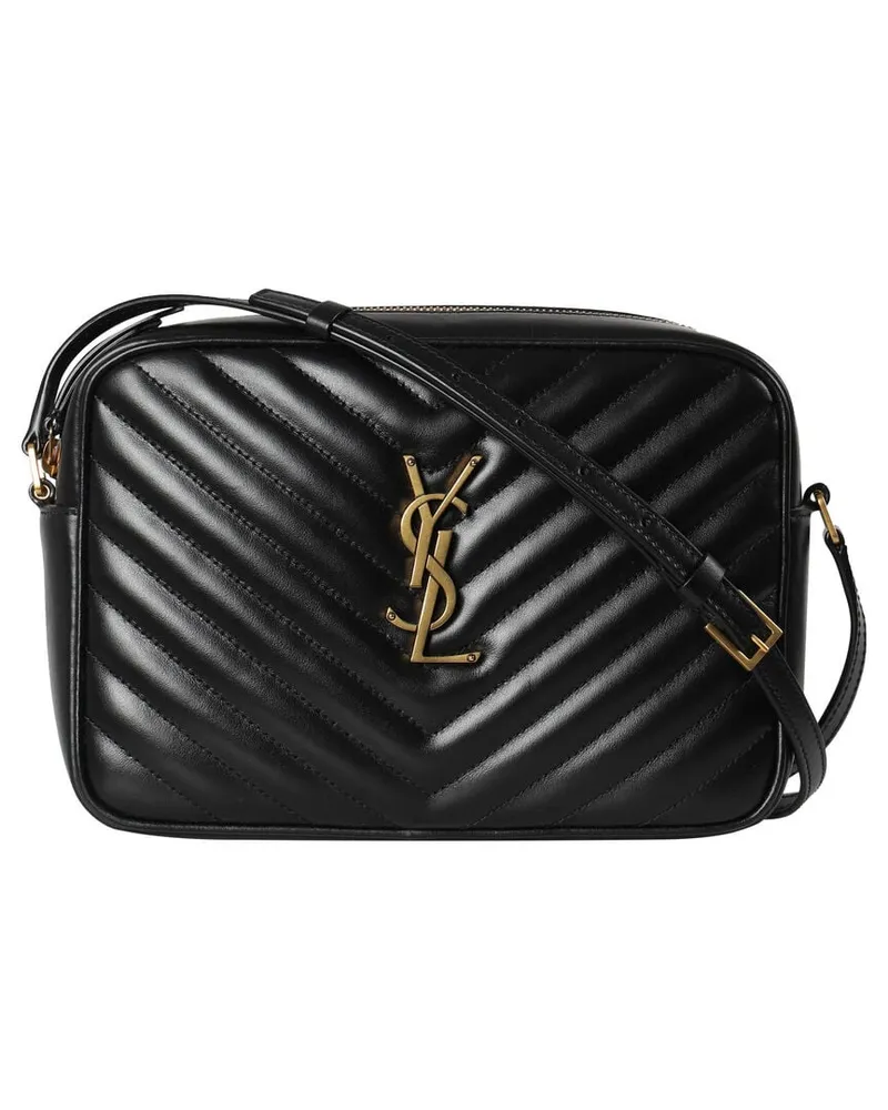 Saint Laurent Damen Umhängetasche LOU CAMERA BAG aus Leder Schwarz