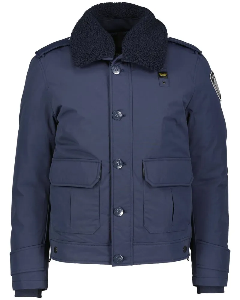 Blauer Herren Winterjacke mit Wattierung RIVER Marine