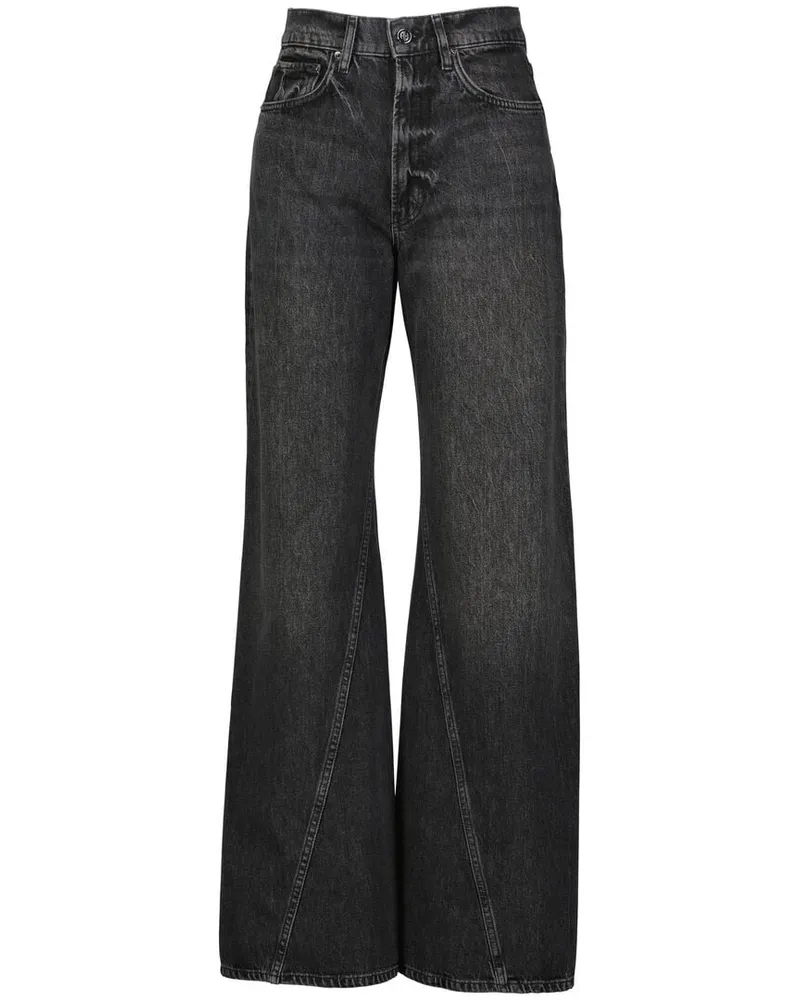 Anine Bing Damen Jeans BRIE High Rise Wide Fit Black