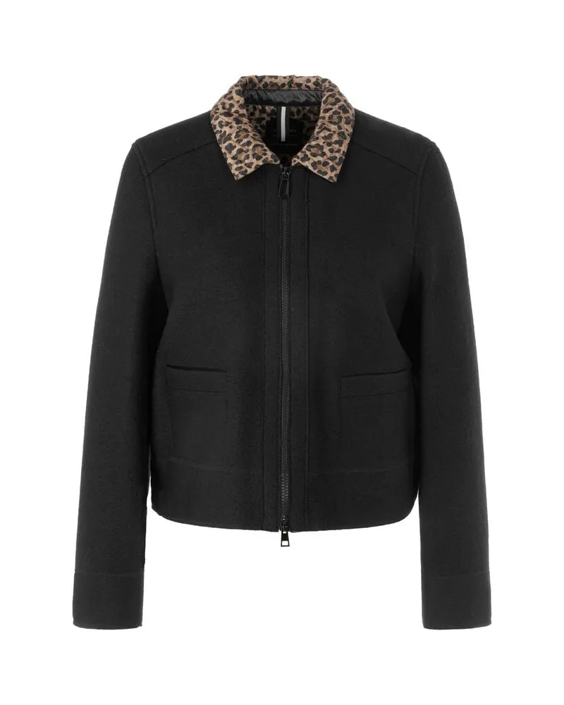 Marc Cain Damen Jacke aus Schurwolle Schwarz