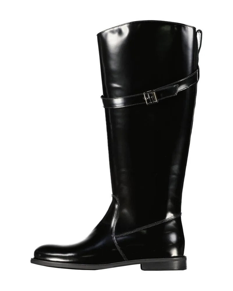 HUGO BOSS Damen Lederstiefel LYCIA_BOOT_BO Schwarz