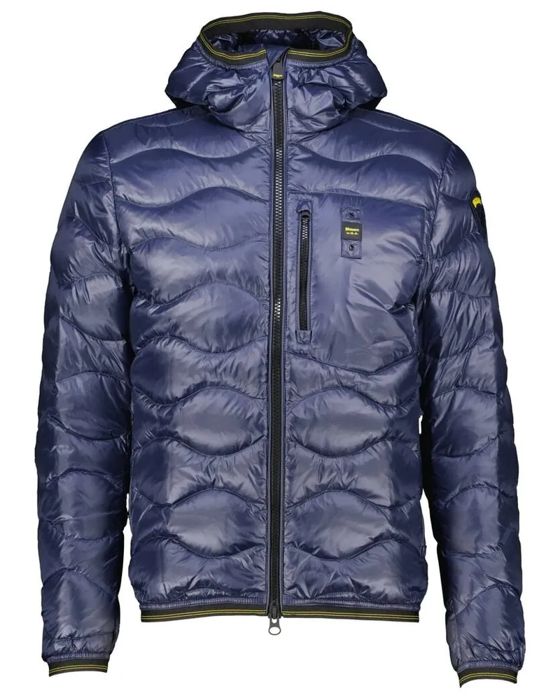 Blauer Herren Daunenjacke mit Kapuze WAVE Regular Fit Marine