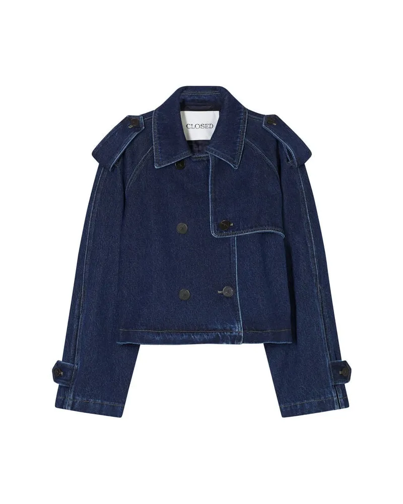 Closed Damen Jeansjacke CROPPED TRENCH Marine
