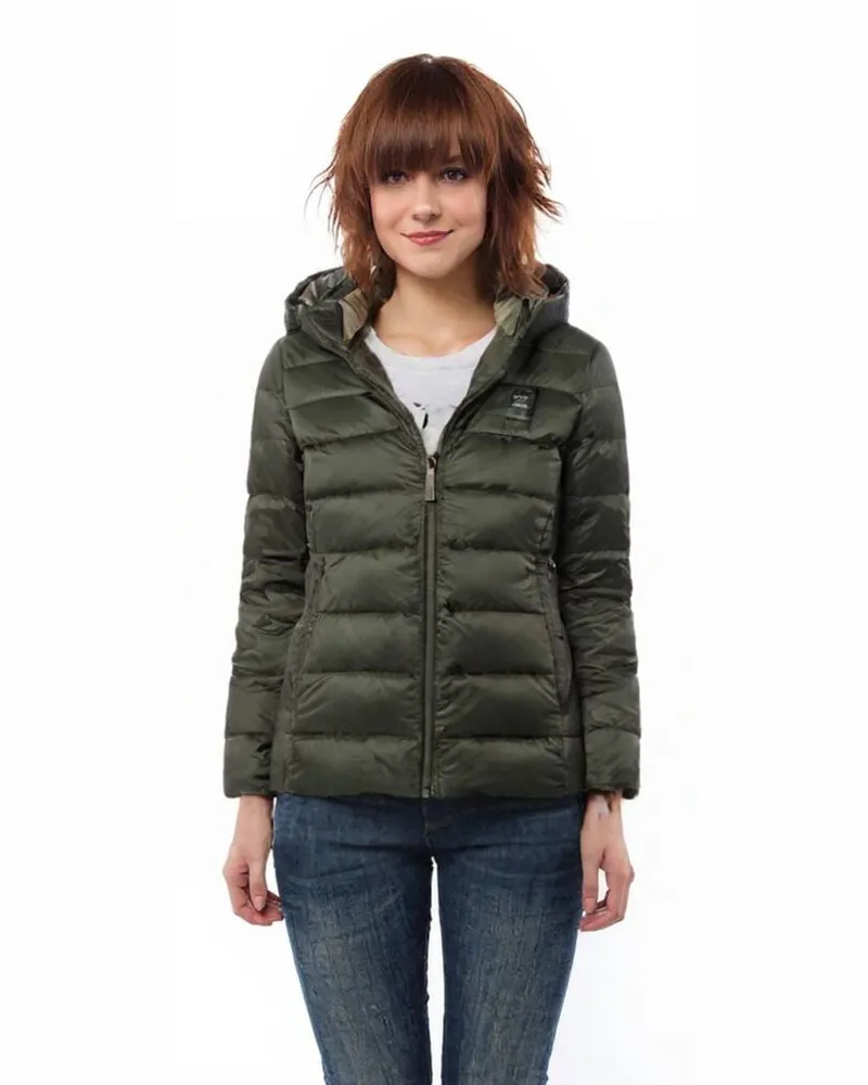Blauer Damen Daunenjacke mit Kapuze CHARME Schwarz