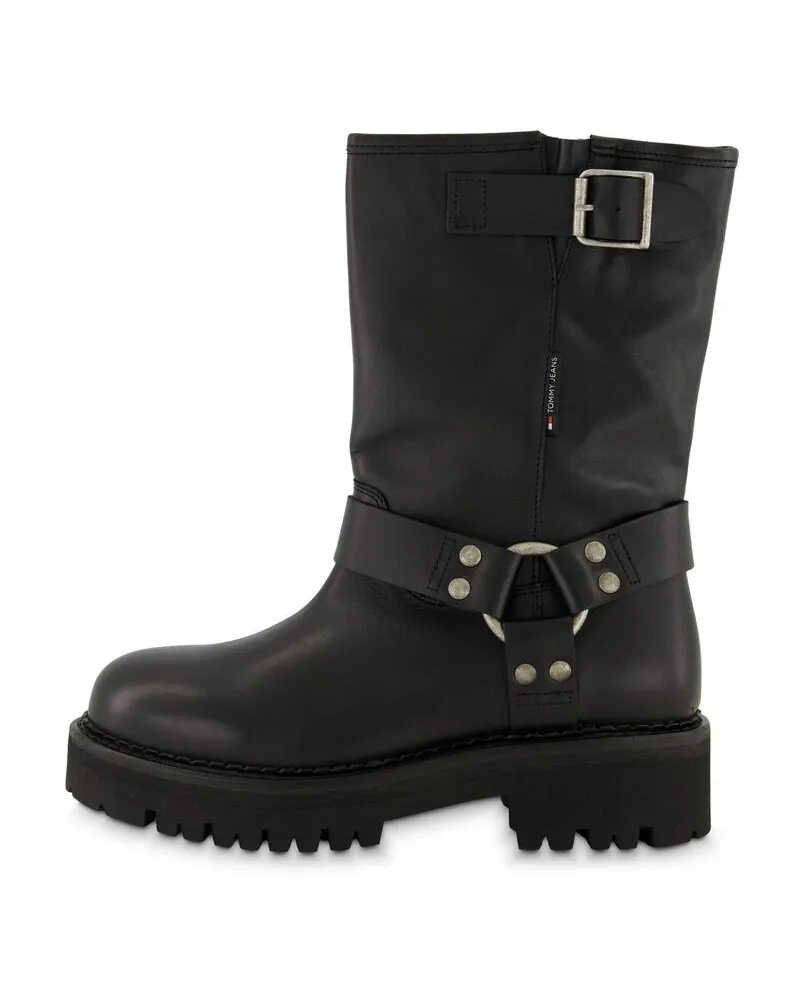 Tommy Hilfiger Damen Biker Stiefel Schwarz