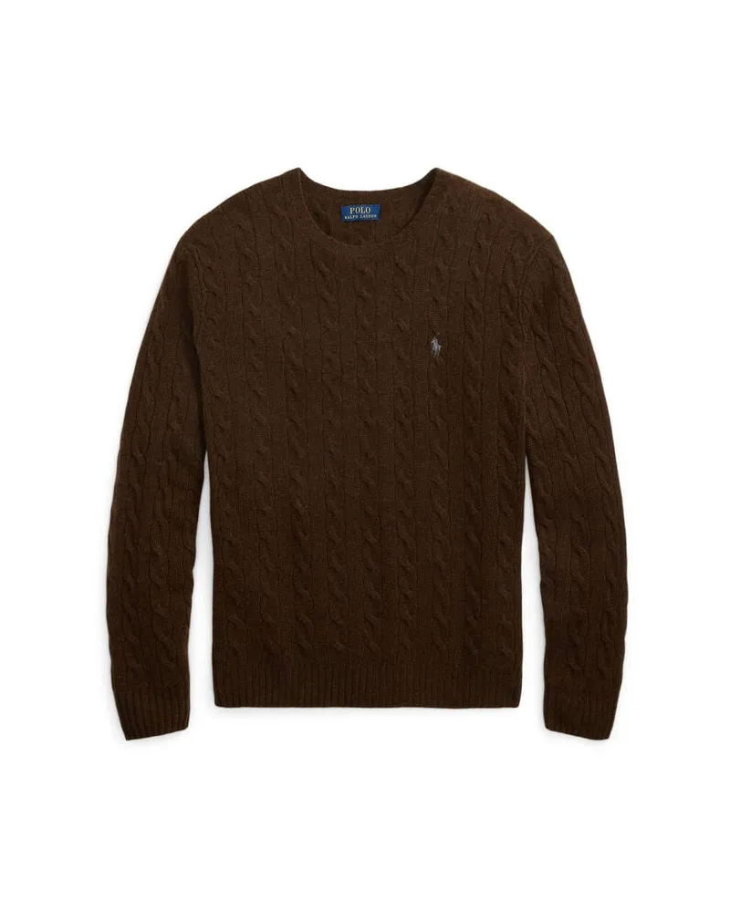 Ralph Lauren Herren Wollpullover mit Kaschmir Braun
