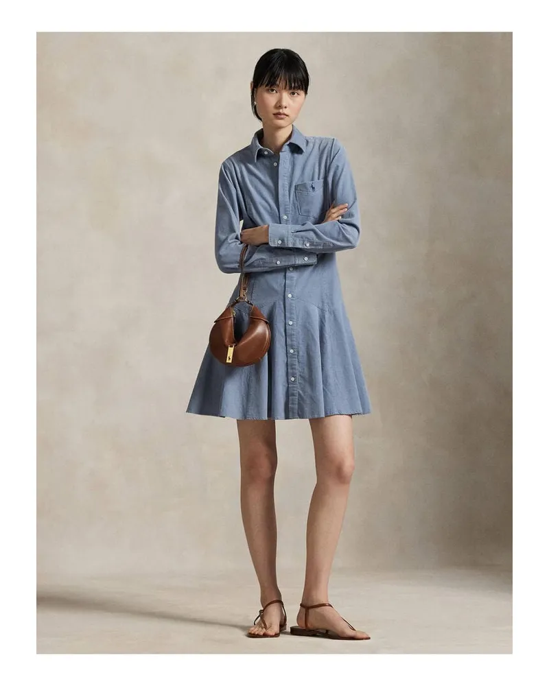 Ralph Lauren Damen Cordkleid aus Baumwolle Blau