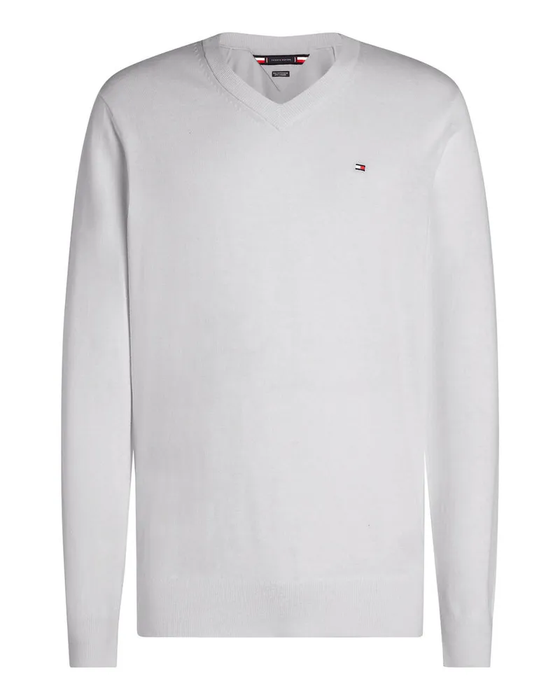 Tommy Hilfiger Herren Pullover aus Baumwolle ud Kaschmir Silber