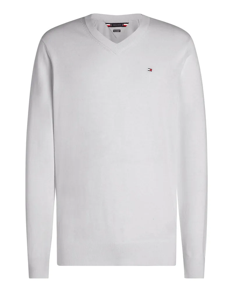 Tommy Hilfiger Herren Pullover aus Baumwolle ud Kaschmir Silber