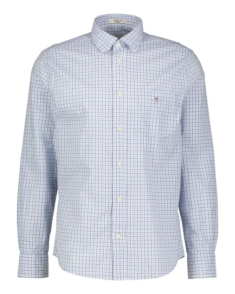 Gant Herren Hemd CLASSIC POPLIN MICRO CHECK Regular Fit Blau