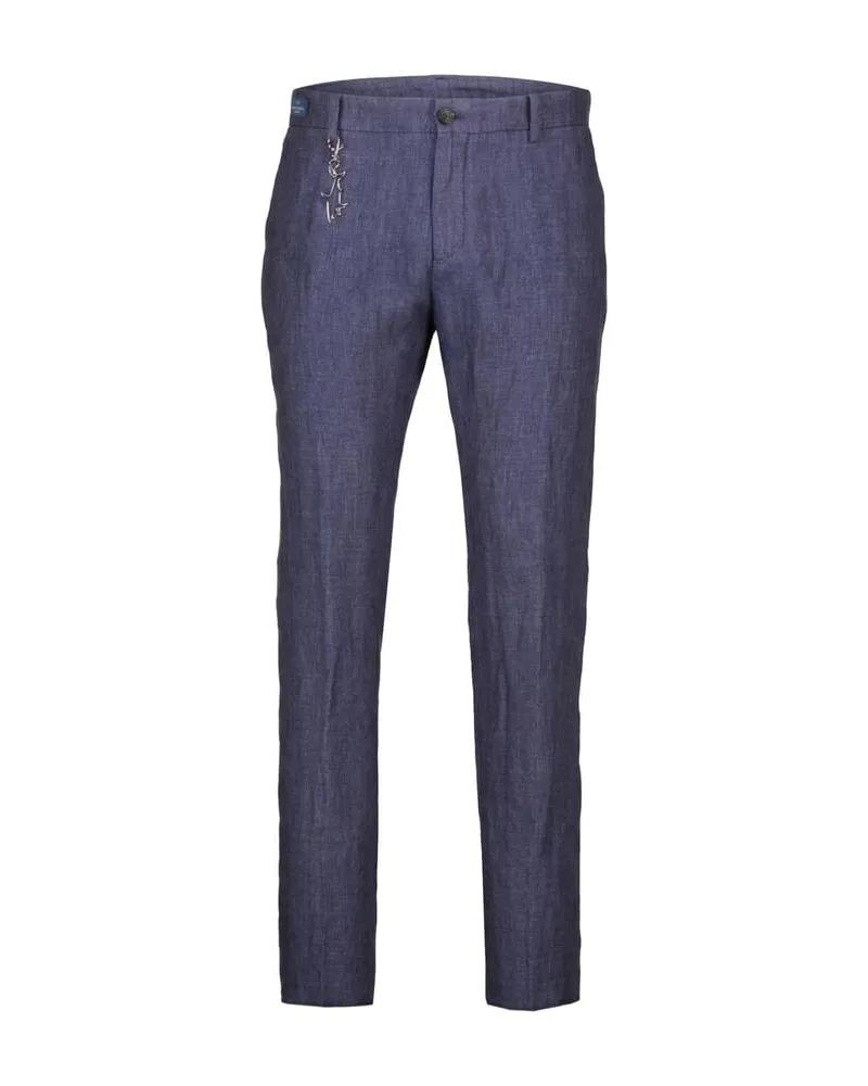Paul & Shark Herren Chinohose aus Leinen Marine