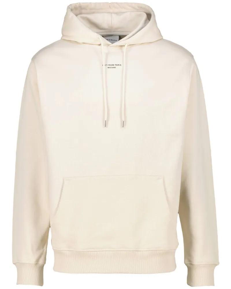Drôle de Monsieur Herren Hoodie SLOGAN A POCHÉ Offwhite