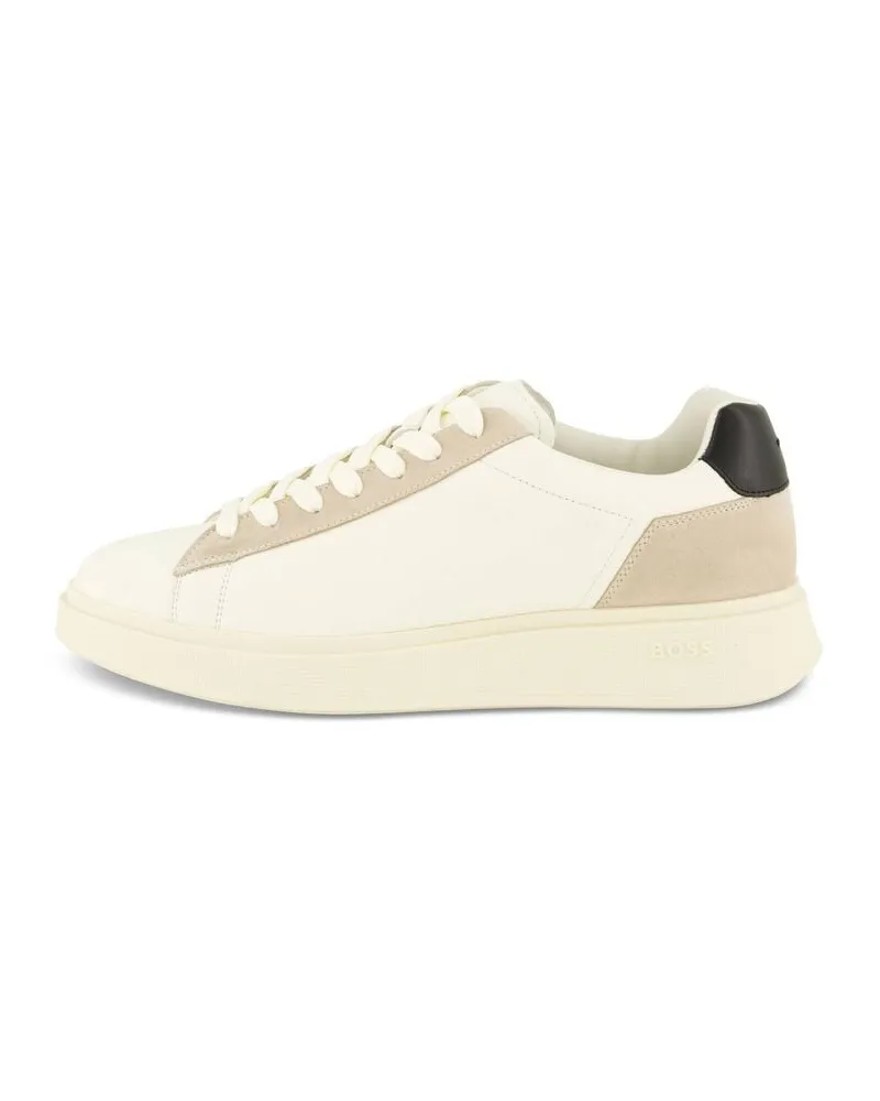 HUGO BOSS Herren Sneaker aus Leder BULTON_RUNN_SDGRLT Weiss