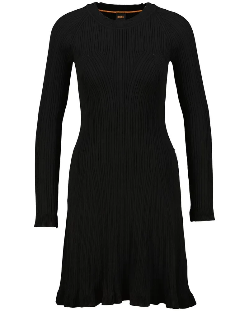 HUGO BOSS Damen Strickkleid C FURNER Regular Fit Schwarz