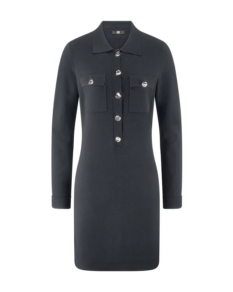 Riani Damen Strickkleid mit dekorativen Knöpfen Schwarz