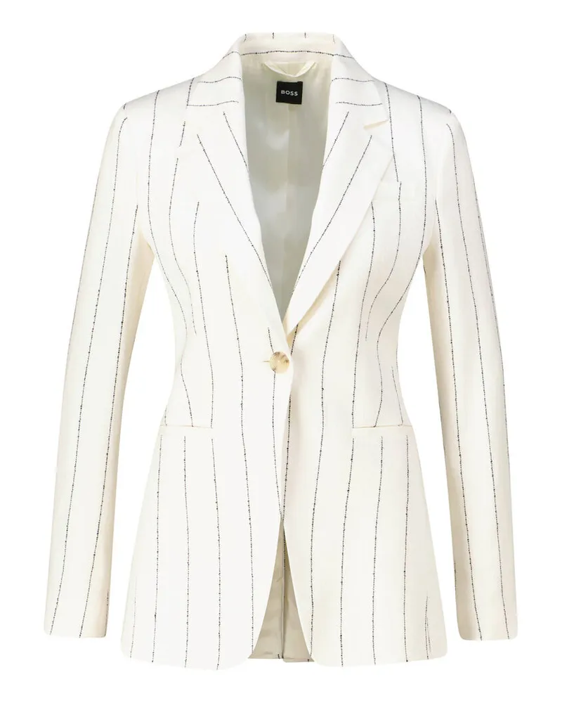 HUGO BOSS Damen Blazer mit Leinen JIA6 Slim Fit Grau