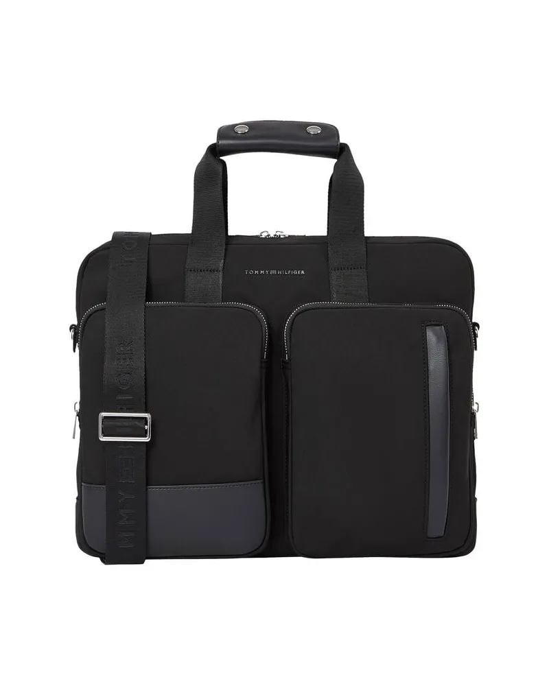 Tommy Hilfiger Laptoptasche mit Metall-Logo Schwarz