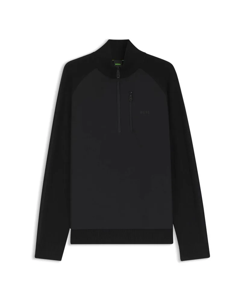 HUGO BOSS Herren Pullover KN_CIVIC QZ Schwarz