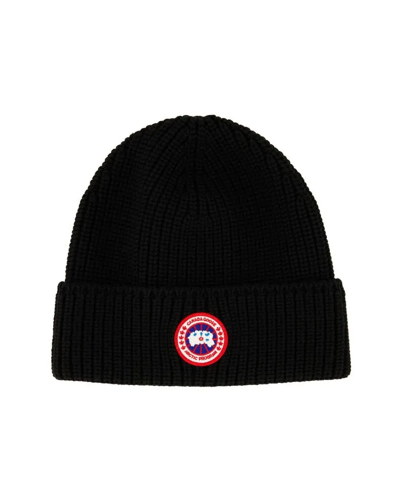 Canada Goose Herren Strickmütze aus Wolle BEANIE Black