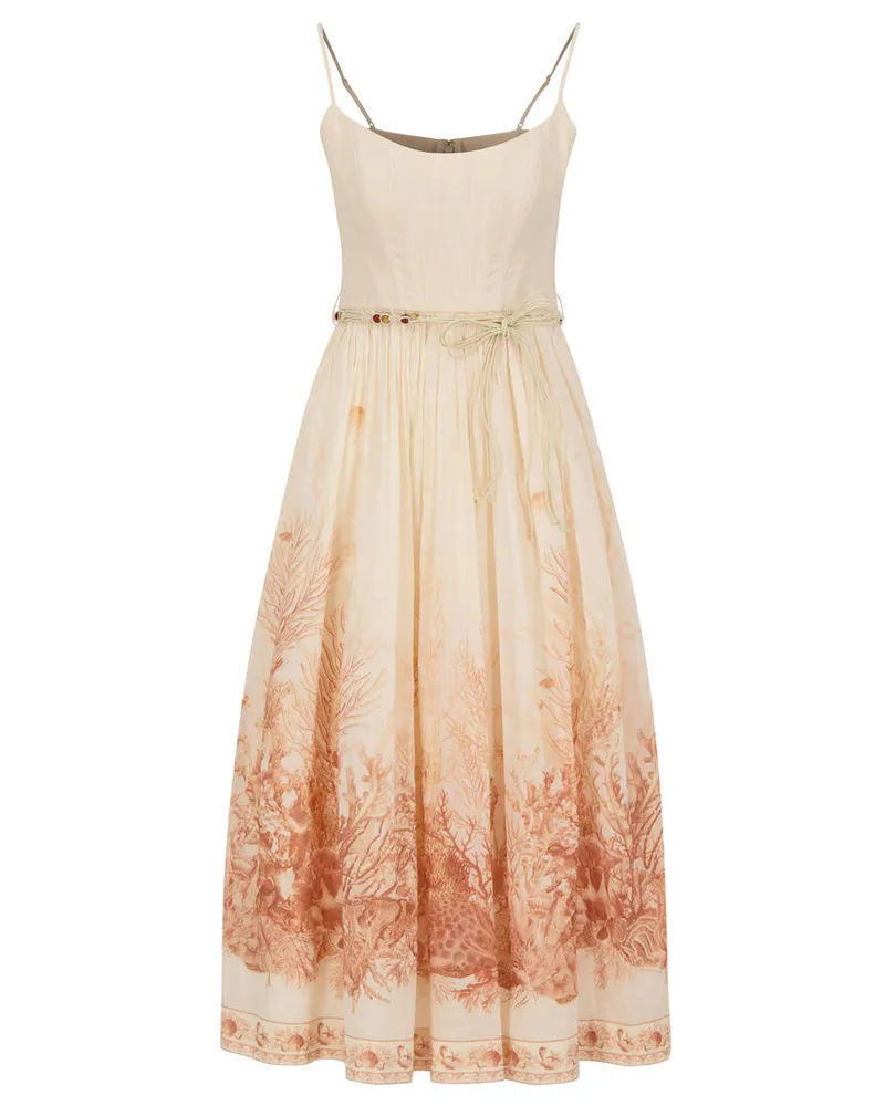Zimmermann Damen Kleid WANDERLUST CORSET Koralle