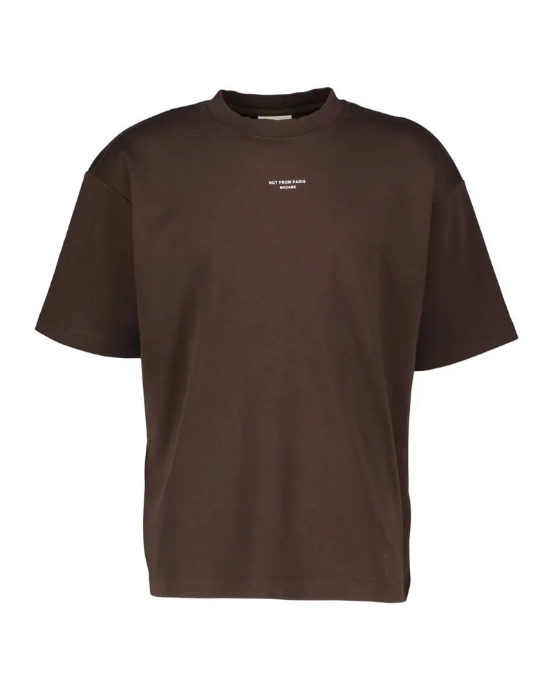 Drôle de Monsieur Herren T-Shirt LE T-SHIRT SLOGAN CLASSIQUE Braun