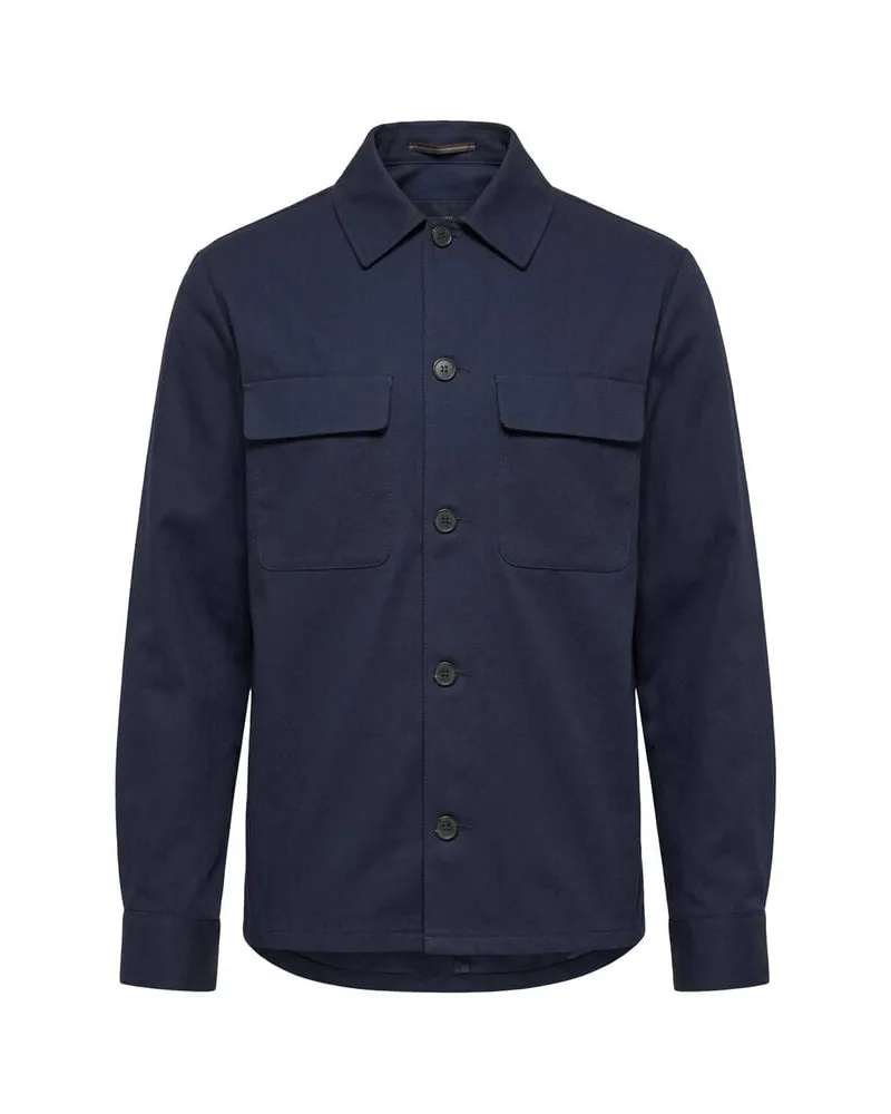 Incotex Herren Overshirt aus Baumwolle Marine