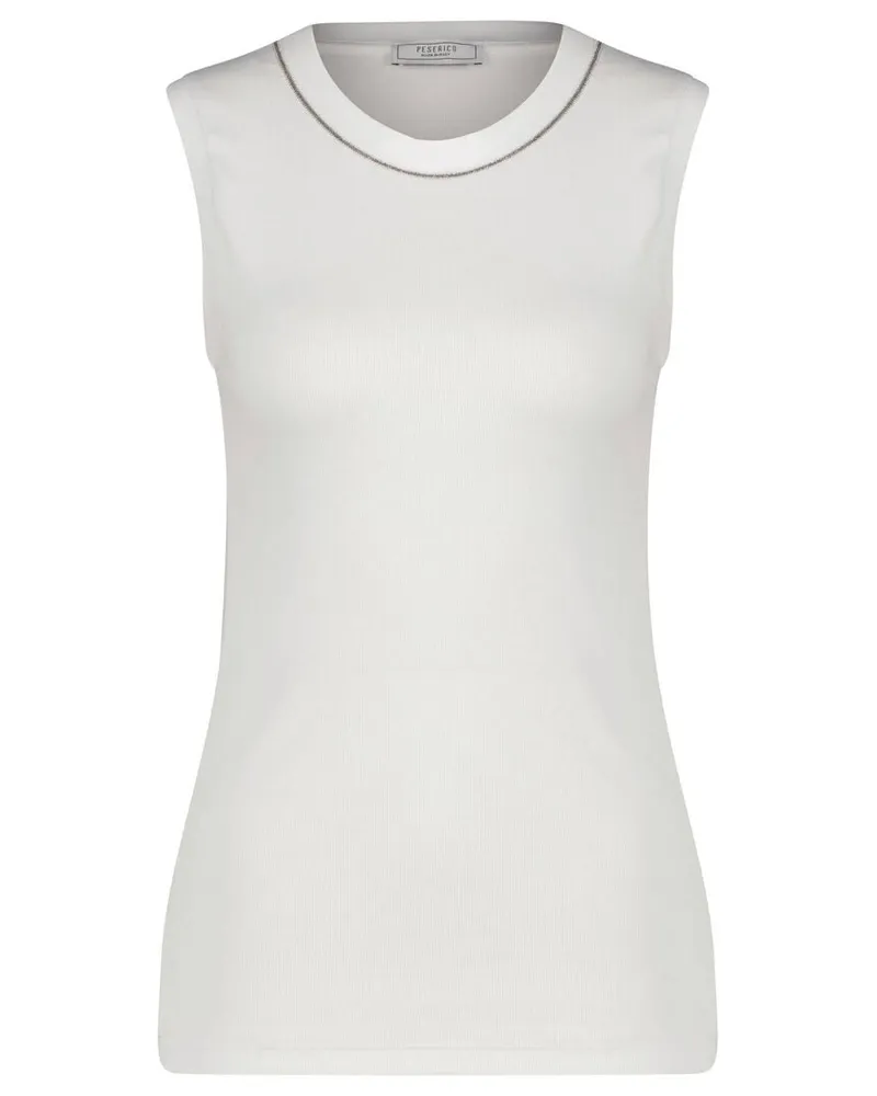 Peserico Damen Top mit Baumwolle Weiss