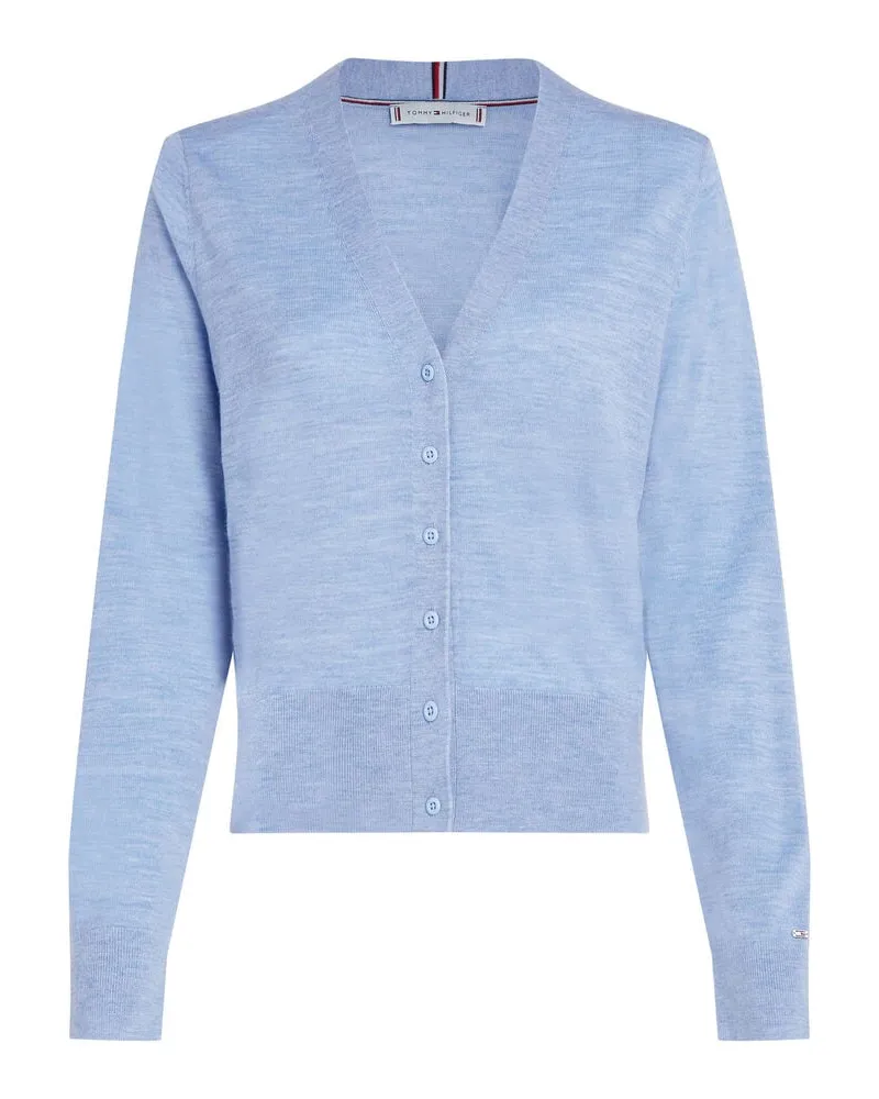 Tommy Hilfiger Damen Strickjacke aus Merino-Wolle Aqua