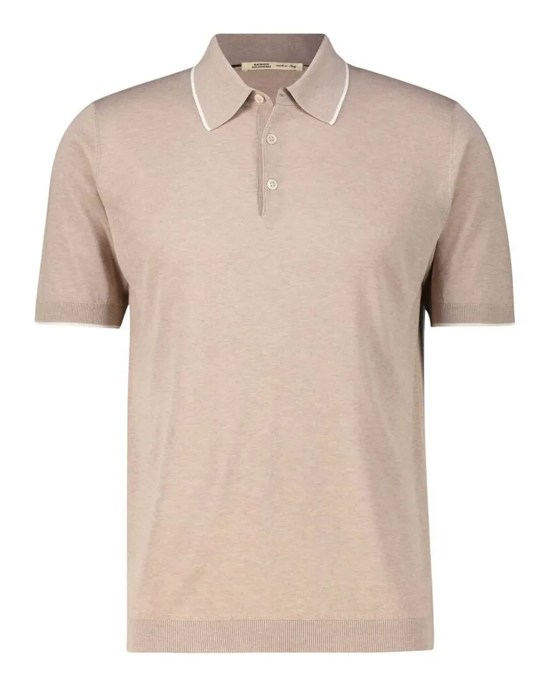 Maurizio Baldassari Herren Strickpolo aus Seide Sand
