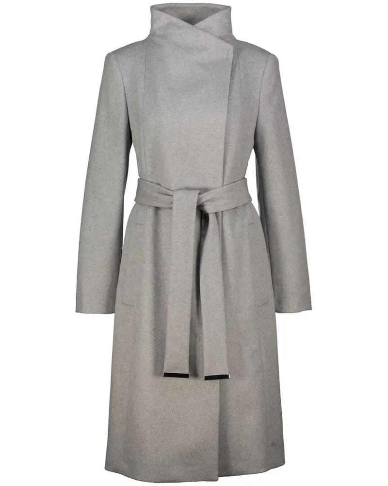 HUGO BOSS Damen Wollmantel mit Kaschmir CALEGAN Regular Fit Grau
