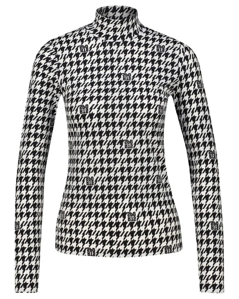 Marc Cain Damen Langarmshirt im Chickcheck-Dessin Schwarz