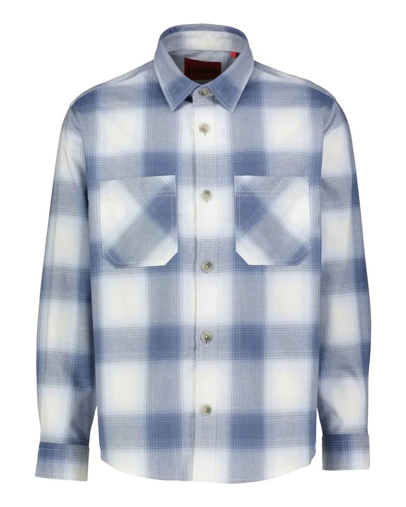 HUGO BOSS Herren Flanellhemd ERATO Blau