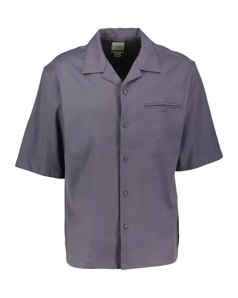 Calvin Klein Herren Hemd mit Leinen und Lyocell Relaxed Fit Anthrazit
