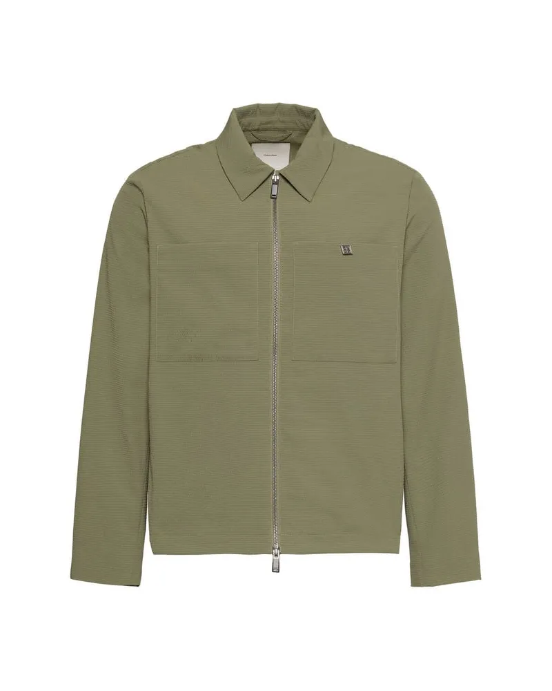 Calvin Klein Herren Blouson aus Seersucker Oliv