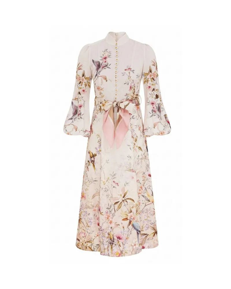 Zimmermann Damen Midikleid REBELLION BUTTON Offwhite