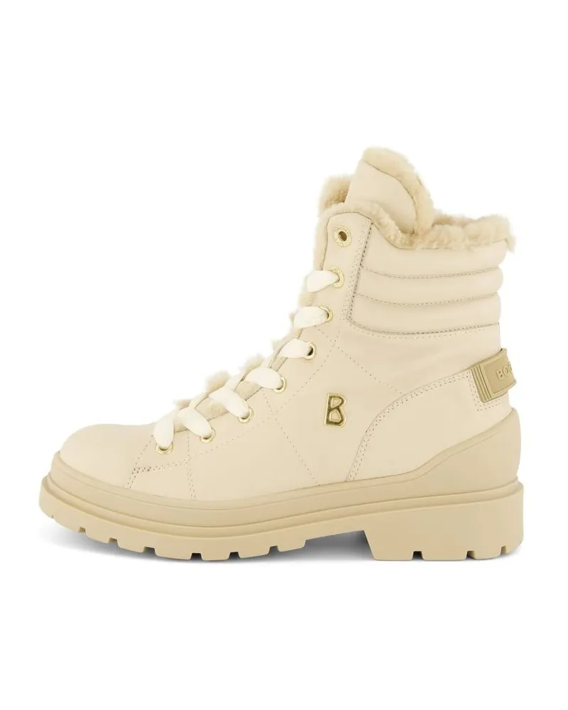 Bogner Damen Schnürboots aus Nappaleder mit Lammfell ST. MORITZ Offwhite