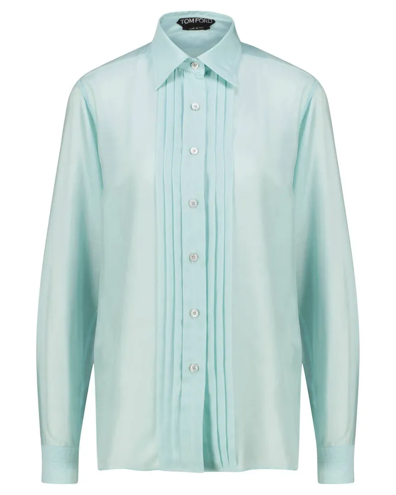 Tom Ford Damen Seidenbluse Bleu