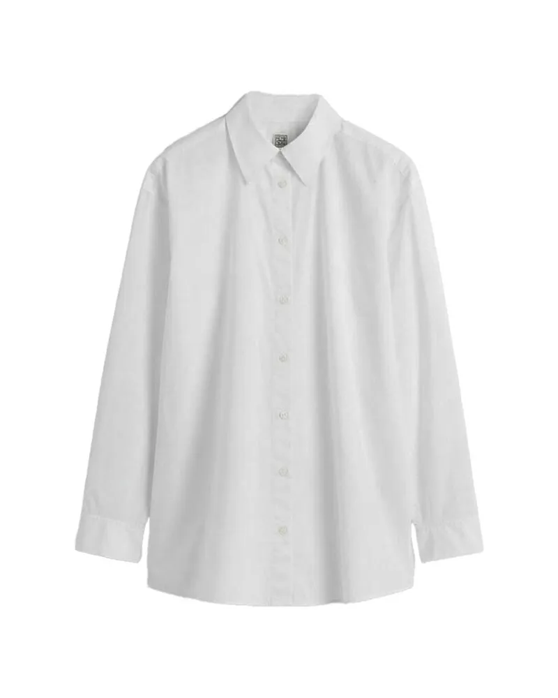 Totême Damen Bluse aus Bio-Baumwolle Weiss