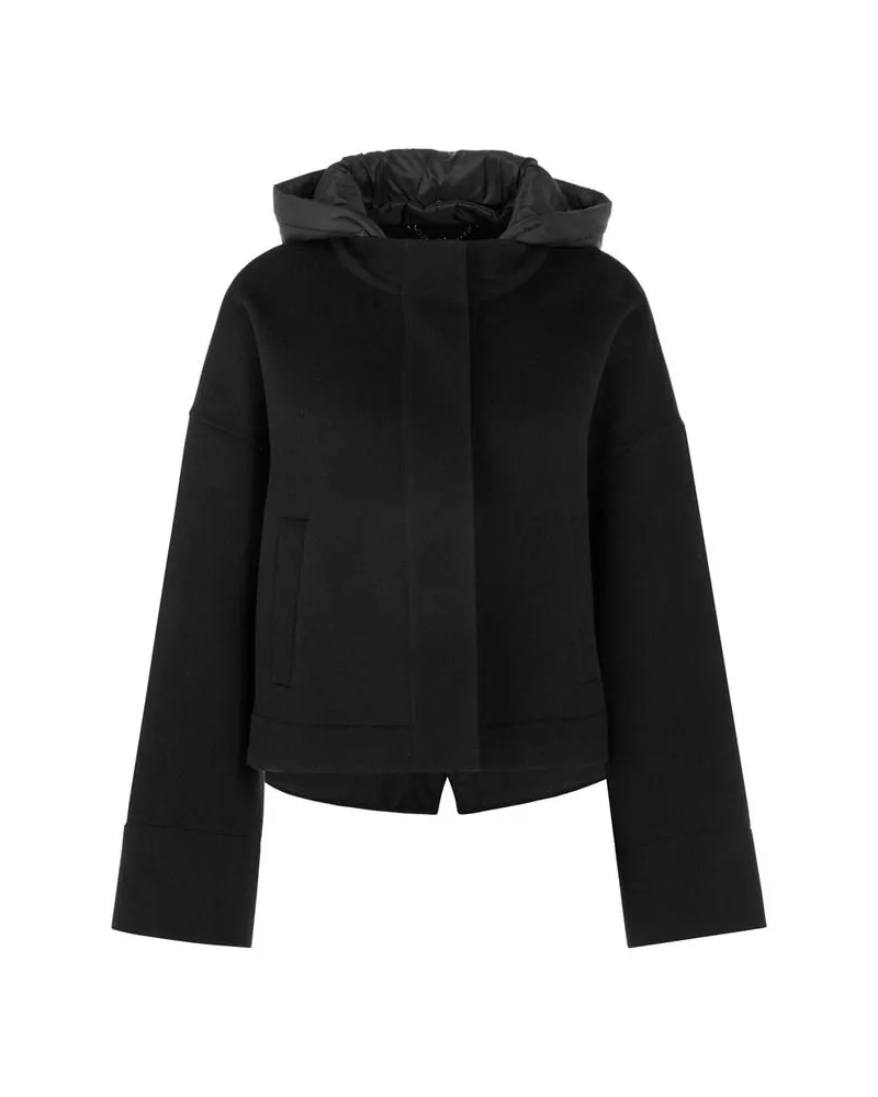 Marc Cain Damen Wolljacke mit Kapuze Schwarz