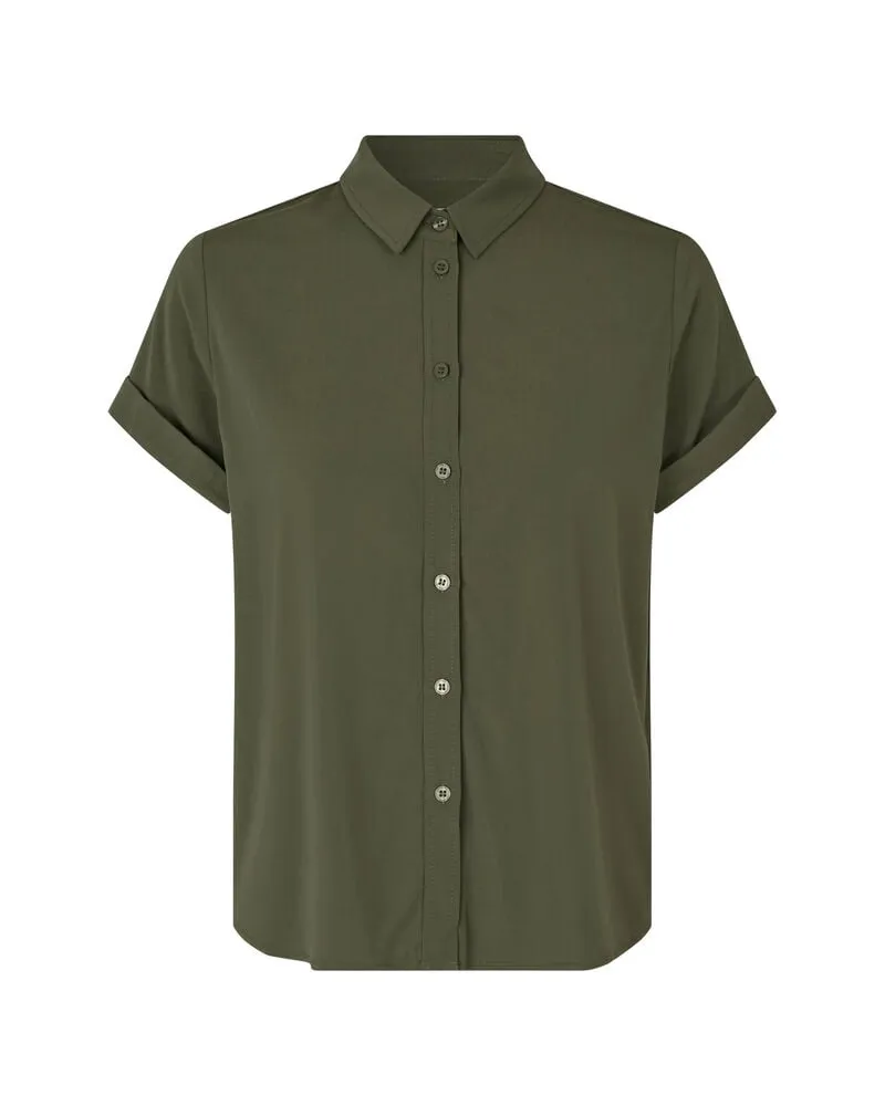Samsøe & Samsøe Damen Bluse MAJAN Kurzarm Oliv