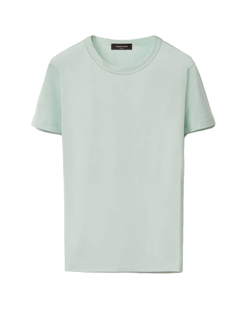 Fabiana Filippi Damen T-Shirt aus Baumwolljersey Pistazie